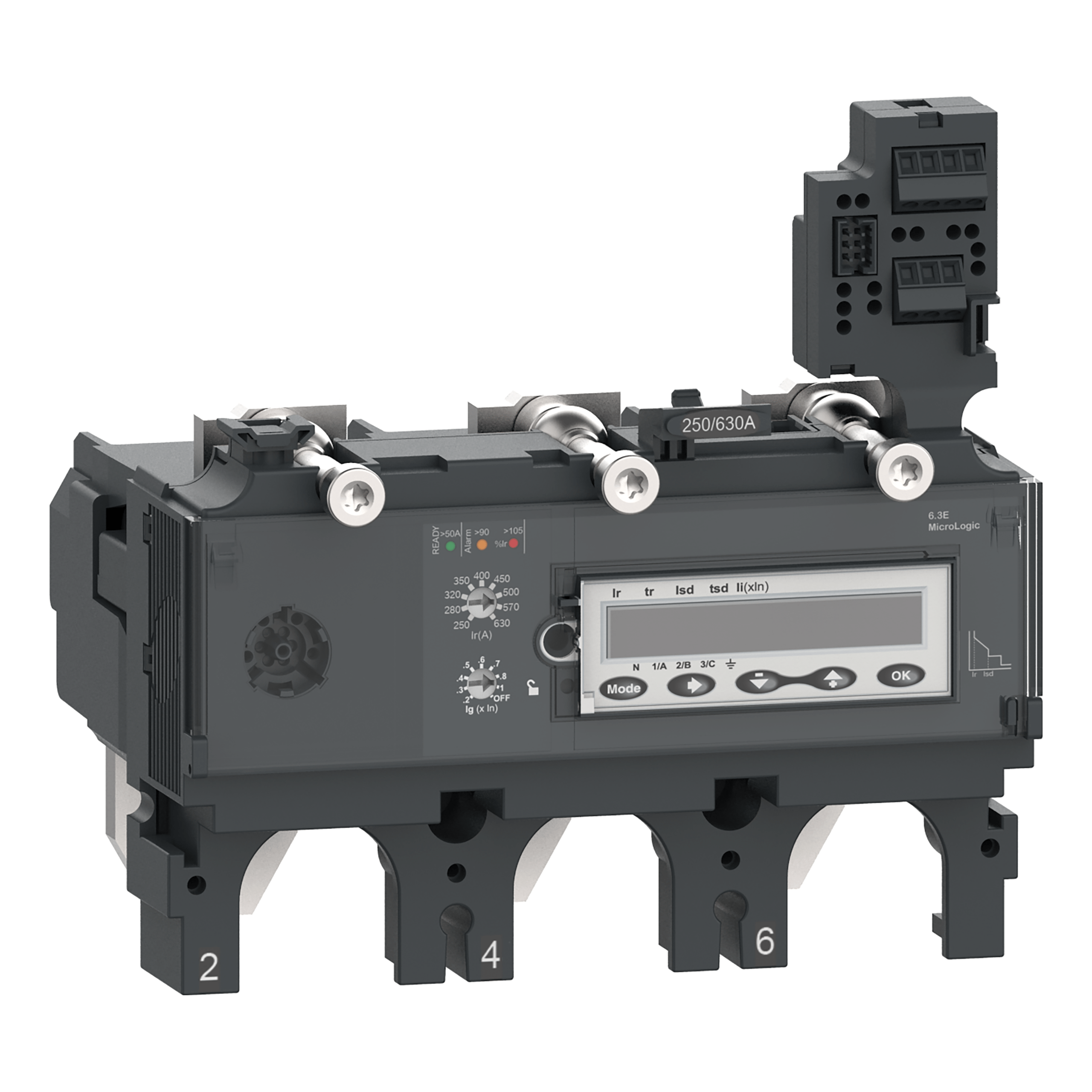C6336M500 - trip unit MicroLogic 6.3 EM for ComPacT NSX 630 circuit breakers, electronic, rating 500 A, 3 poles 3d Schneider Electric