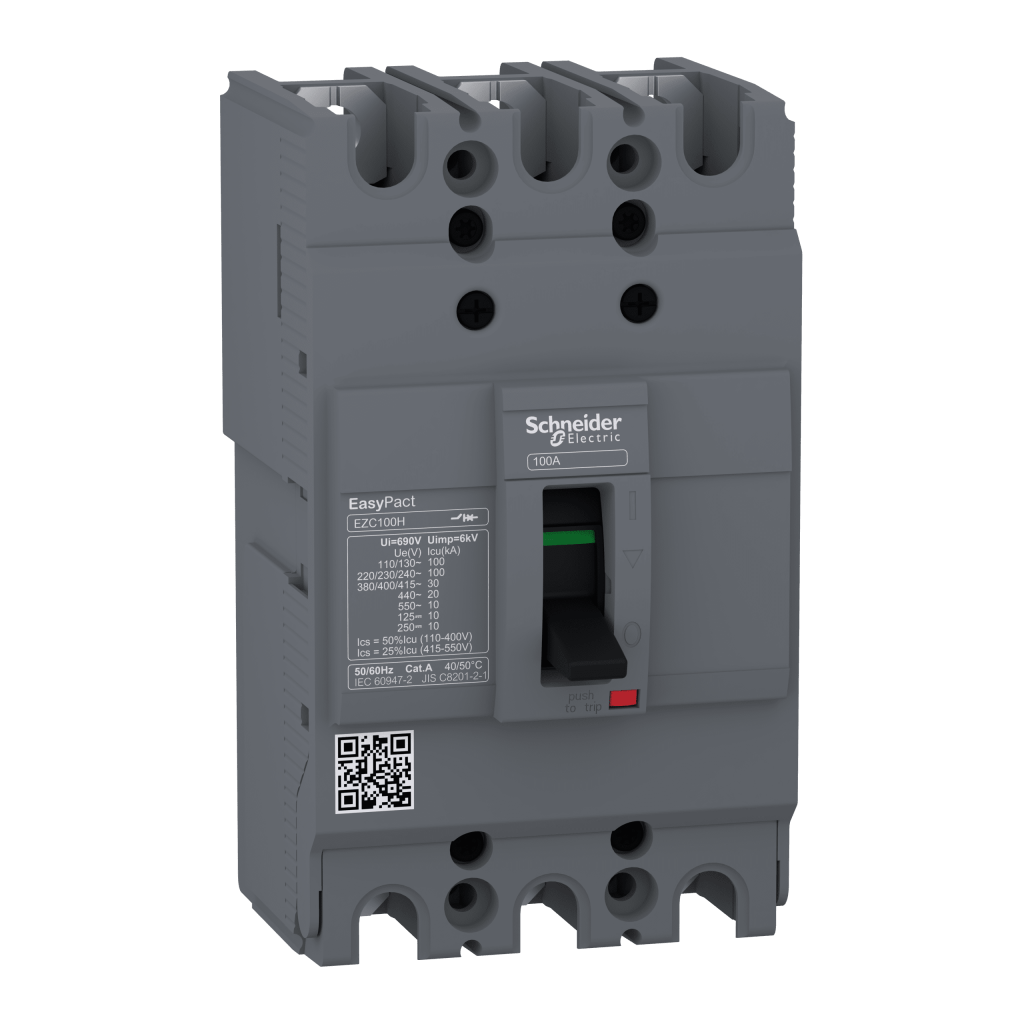 EZC100H3050 - circuit breaker Easypact EZC100H - TMD - 50 A - 3 poles 3d Schneider Electric