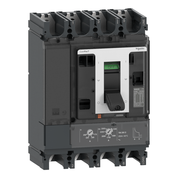 C63F4TM500D1 — C63F4TM500D1 - circuit breaker ComPacT NSX500 DC PV, 500 A, 1000 V, TM-D trip unit, 4 poles Schneider Electric