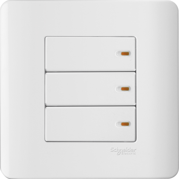 E8433_2_WE — E8433_2_WE - 16 A X/20 A 3 gang 2 w full - flat switch White Schneider Electric