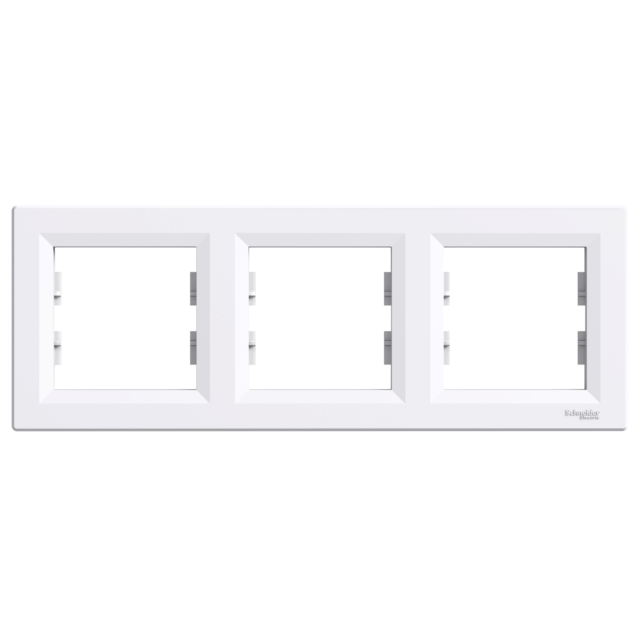 EPH5800321 - Asfora - horizontal 3-gang frame - white Schneider Electric