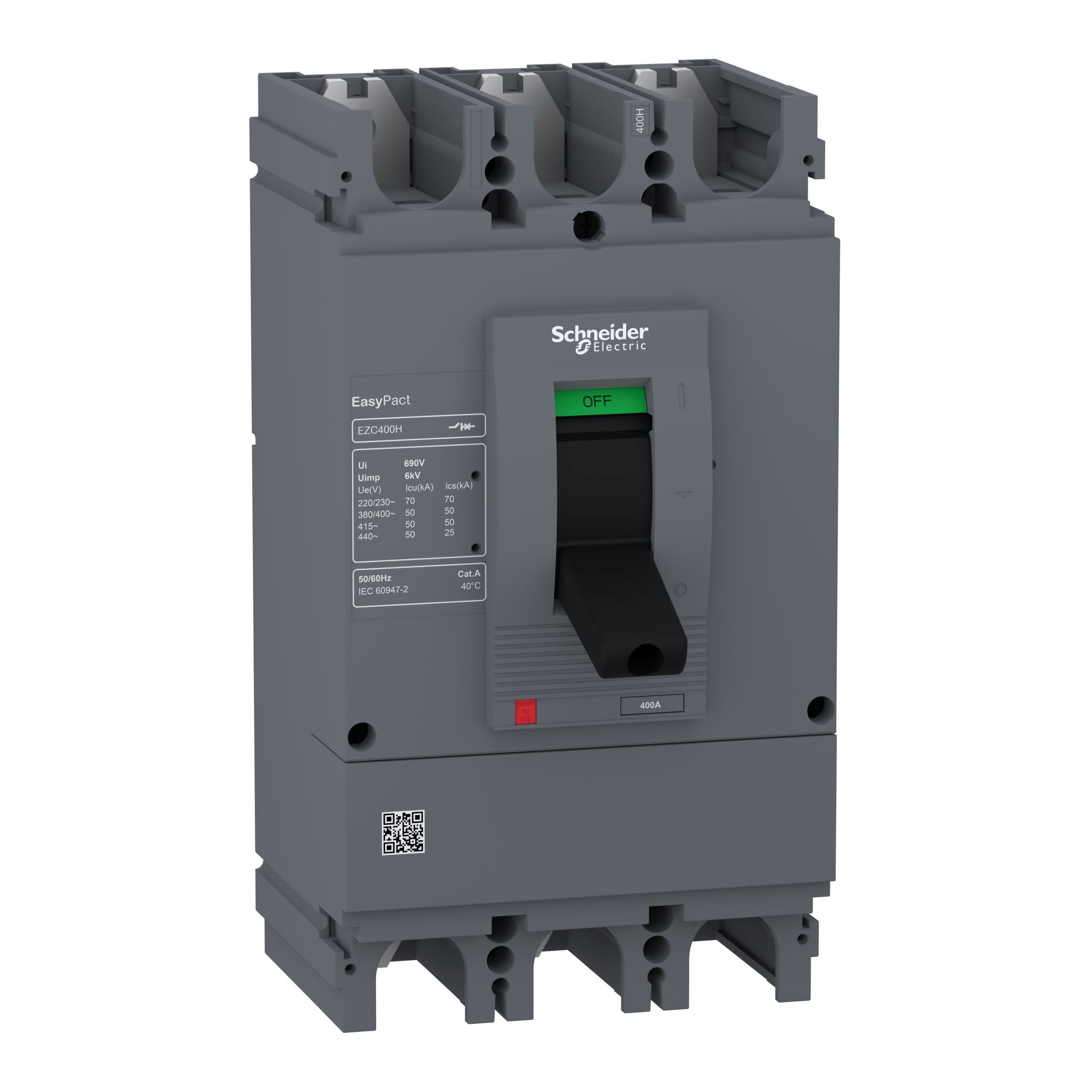 EZC400H3320N - circuit breaker Easypact EZC400H - TMD - 320 A - 3 poles 3d Schneider Electric