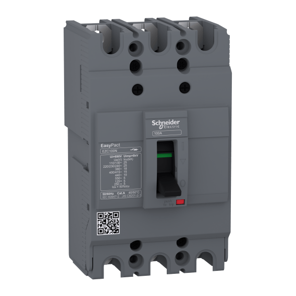EZC100N3063 — EZC100N3063 - circuit breaker Easypact EZC100N - TMD - 63 A - 3 poles 3d Schneider Electric