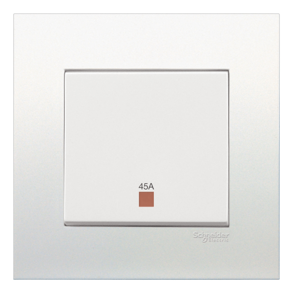 KB31DR45N_WE — KB31DR45N_WE - Vivace 45A 250V Double Pole Switch with Neon,White Schneider Electric
