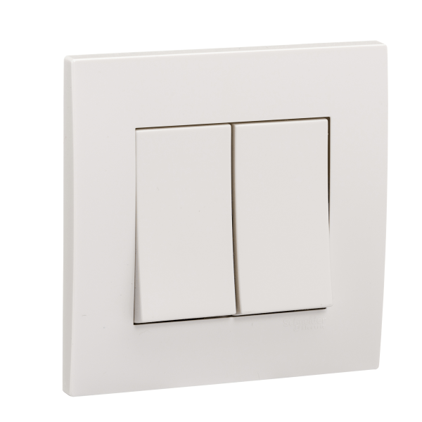 Vivace 16AX 250V 2gang 2Way Switch,White Schneider Electric