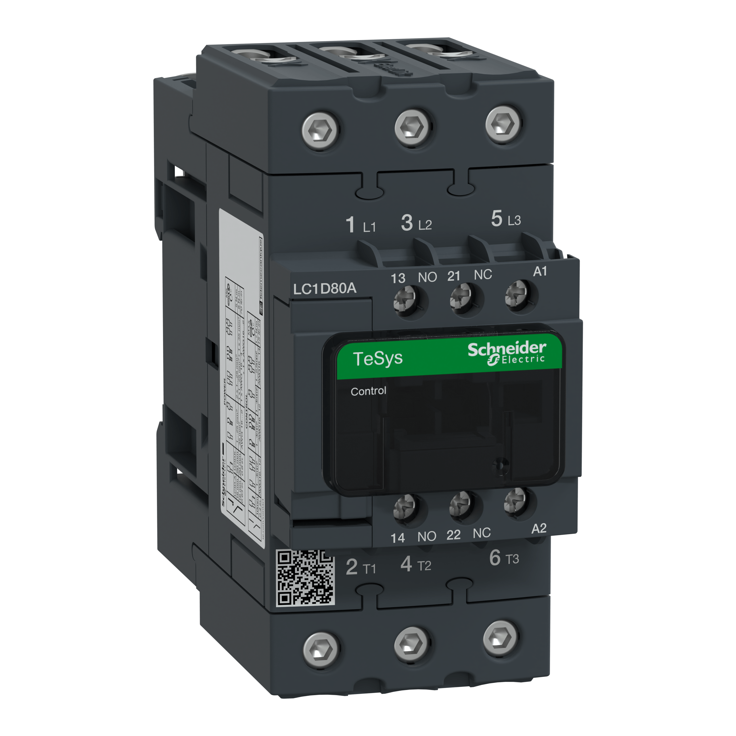 LC1D80AF7 - TeSys D contactor 3P 66A AC-3 up to 440V coil 110V AC 50/60Hz Schneider Electric