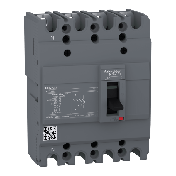 EZC100N4032 — EZC100N4032 - circuit breaker Easypact EZC100N - TMD - 32 A - 4 poles 3d Schneider Electric