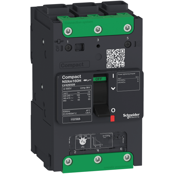 LV426304 — LV426304 - circuit breaker ComPact NSXm F (36 kA at 415 VAC), 3P 3d, 50 A rating TMD trip unit, EverLink connectors Schneider Electric