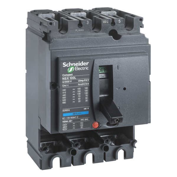 LV429004 — LV429004 - circuit breaker basic frame, ComPact NSX100H, 70 kA at 415 VAC 50/60 Hz, 100 A, without trip unit, 3 poles Schneider Electric