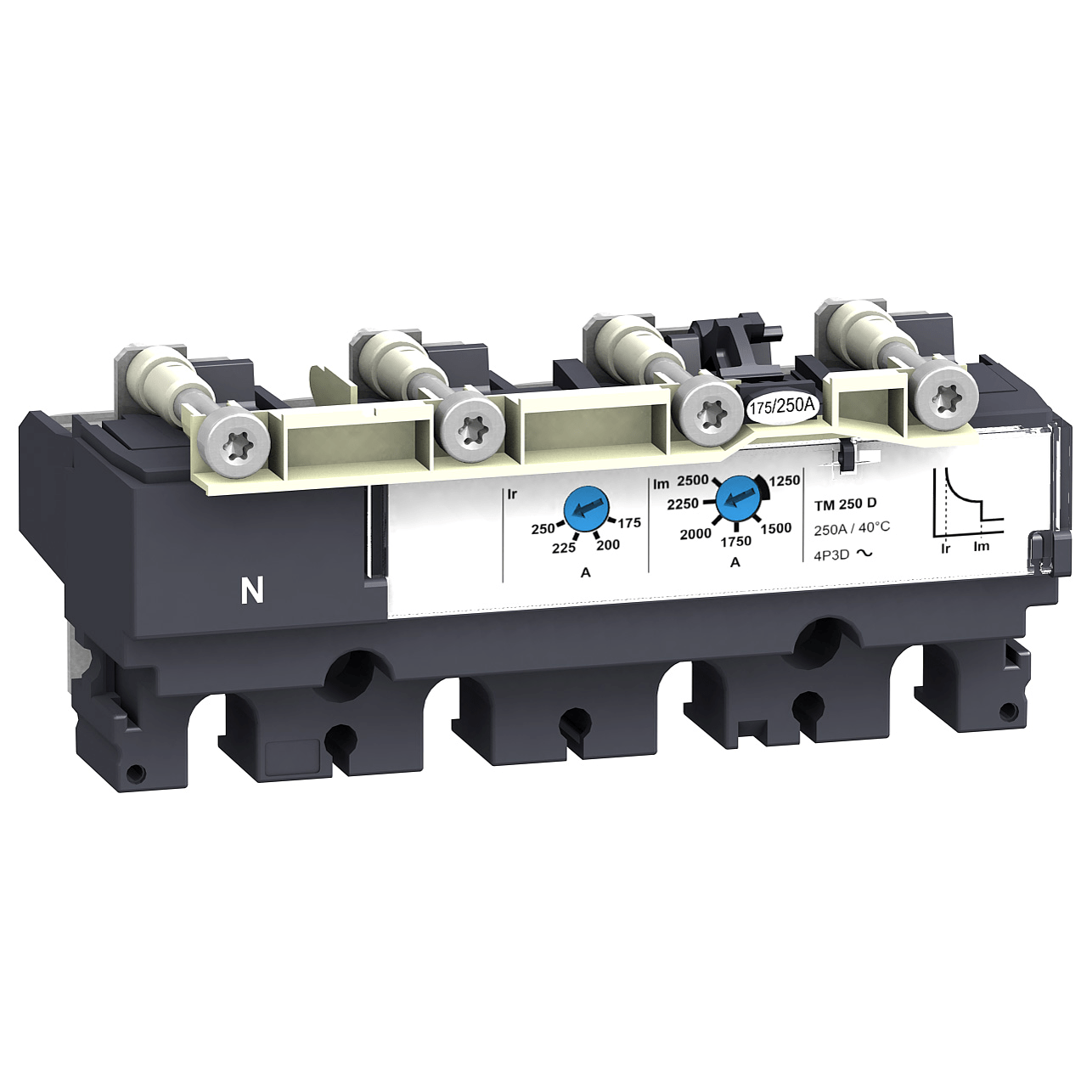 LV429045 - trip unit TM32D for ComPact NSX 100/160 circuit breakers, thermal magnetic, rating 32 A, 4 poles 3d Schneider Electric