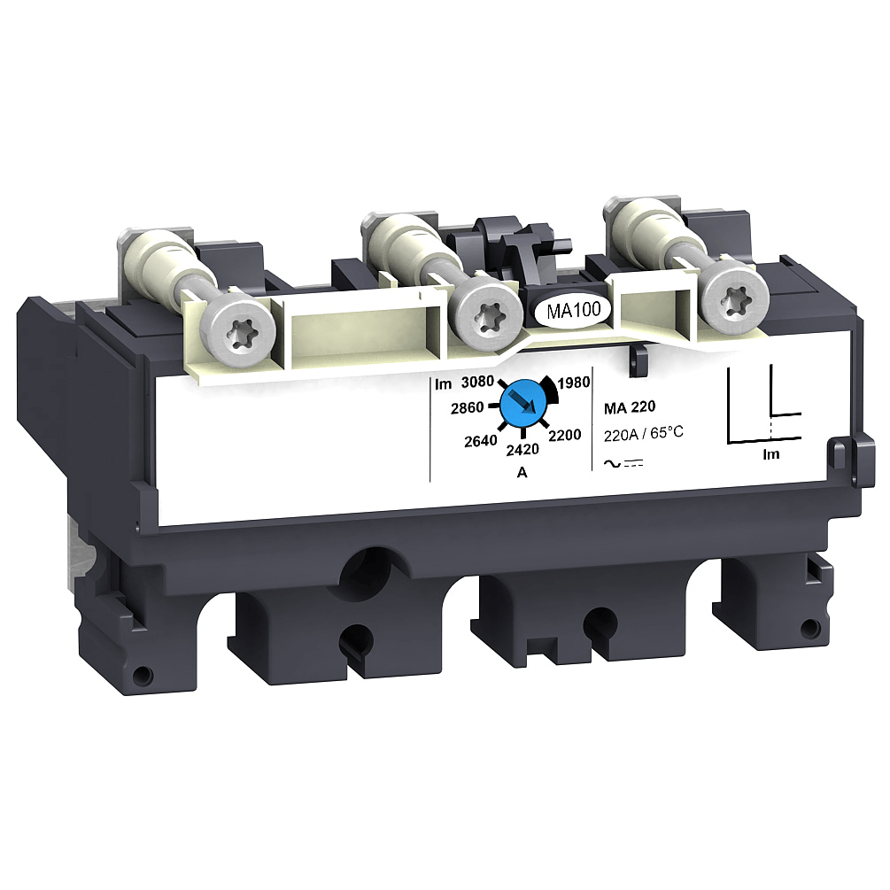 LV429124 - trip unit MA6.3 for ComPact NSX 100 circuit breakers, magnetic, rating 6.3 A, 3 poles 3d Schneider Electric