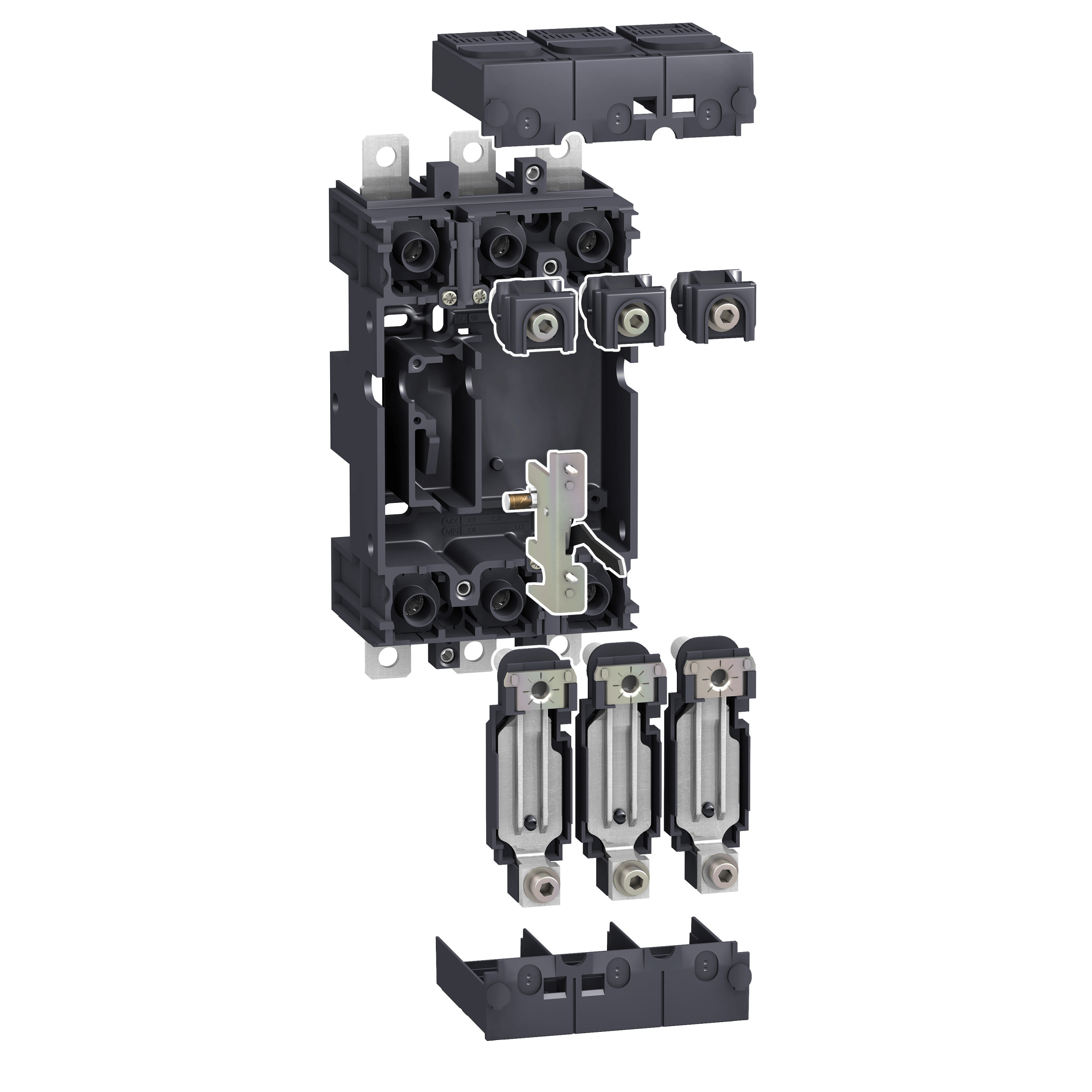 LV429291 - plug-in kit, ComPact NSX 100/160/250 with Vigi add-on module, 3 poles Schneider Electric