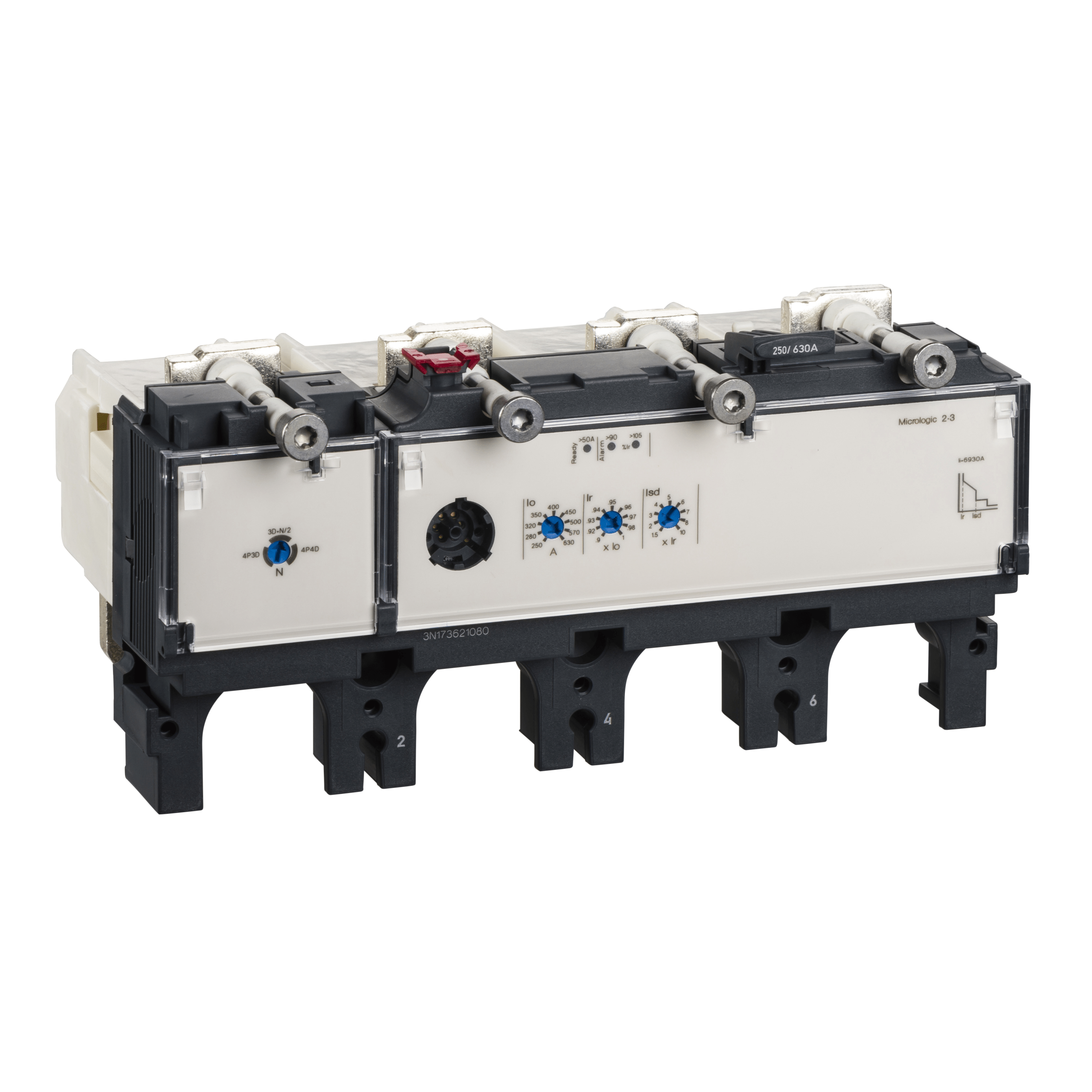 LV432086 - trip unit MicroLogic 2.3 for ComPact NSX 400/630 circuit breakers, electronic, rating 250A, 4 poles 4d Schneider Electric