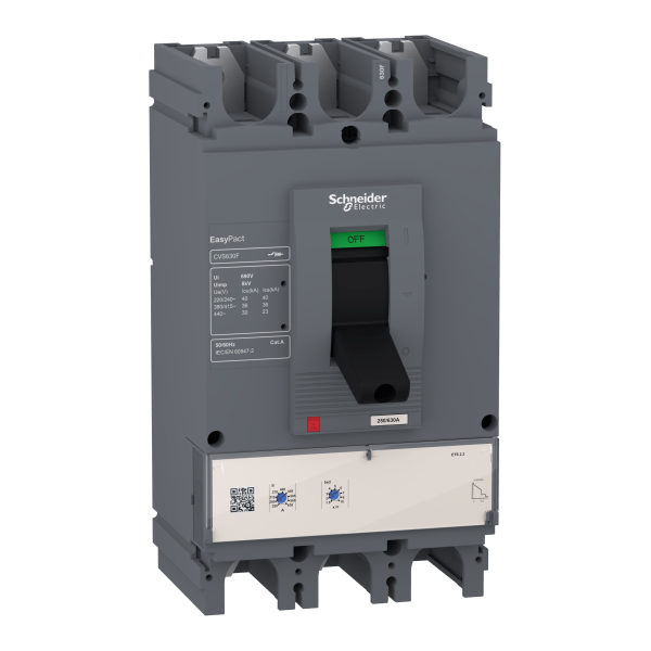 LV540505 — LV540505 - circuit breaker EasyPact CVS400F, 36 kA at 415 VAC, 400 A rating ETS 2.3 electronic trip unit, 3P 3d Schneider Electric