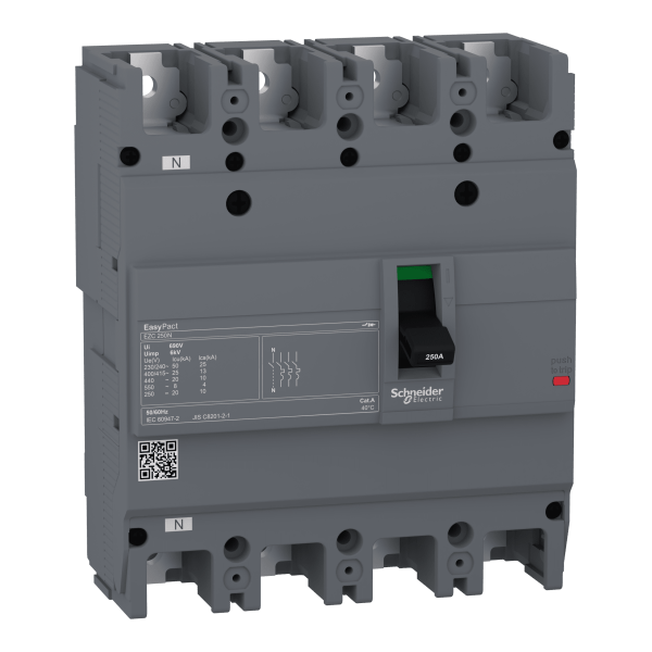 EZC250N4125 — EZC250N4125 - circuit breaker Easypact EZC250N - TMD - 125 A - 4 poles 3d Schneider Electric