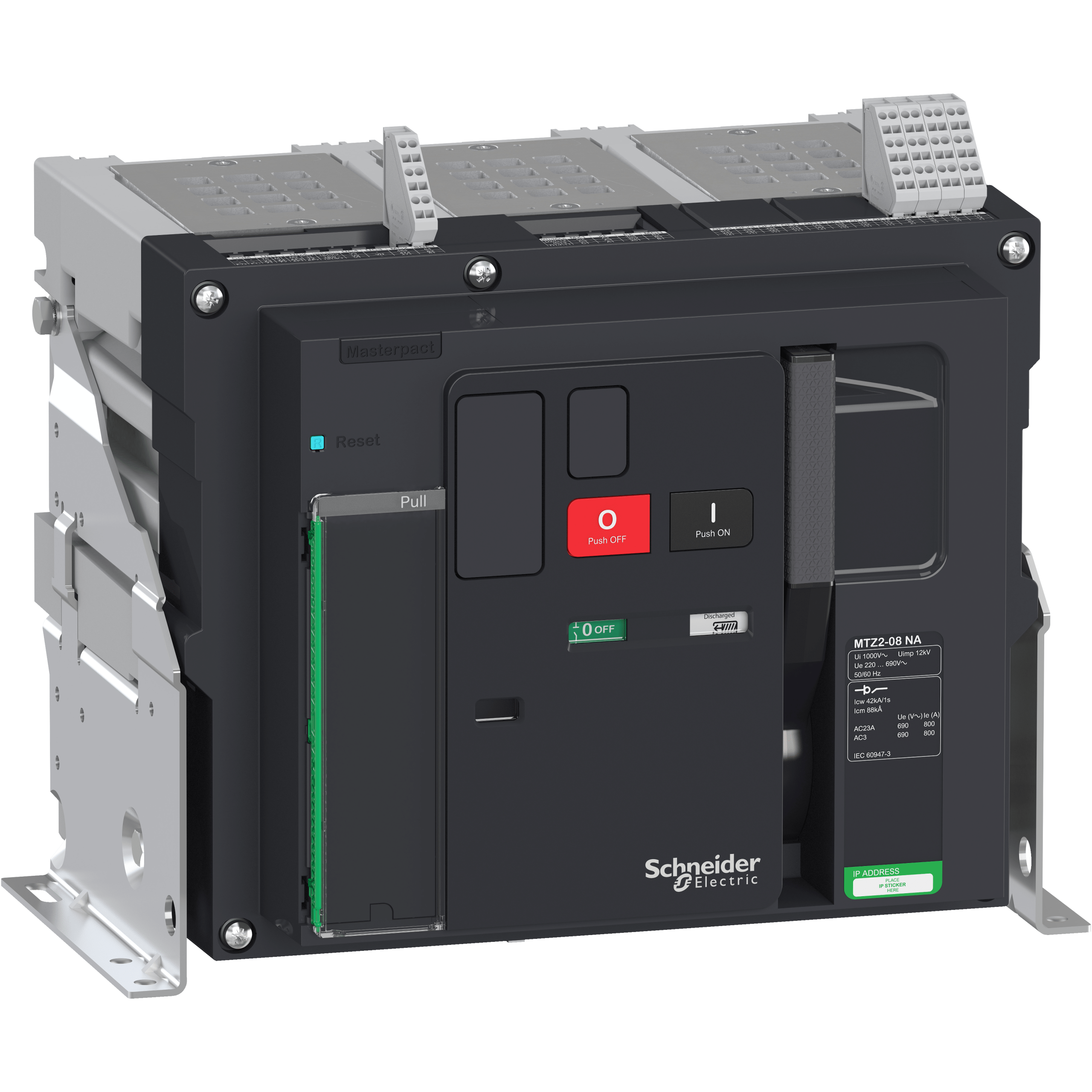 LV848004 - switch disconnector Masterpact MTZ2 08 NA, 800 A, 3 poles, fixed Schneider Electric