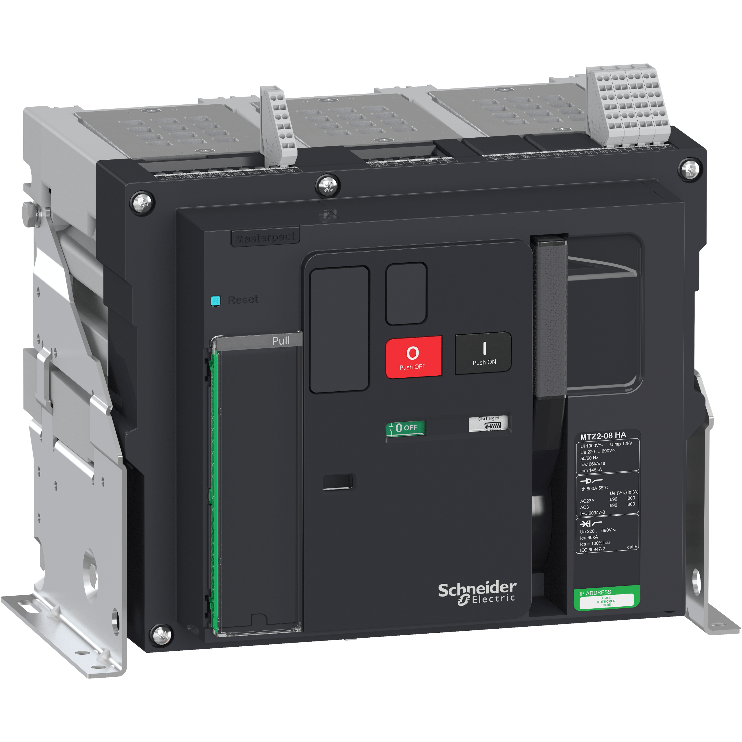 LV848005 - switch disconnector Masterpact MTZ2 08 HA, 800 A, 3 poles, fixed Schneider Electric