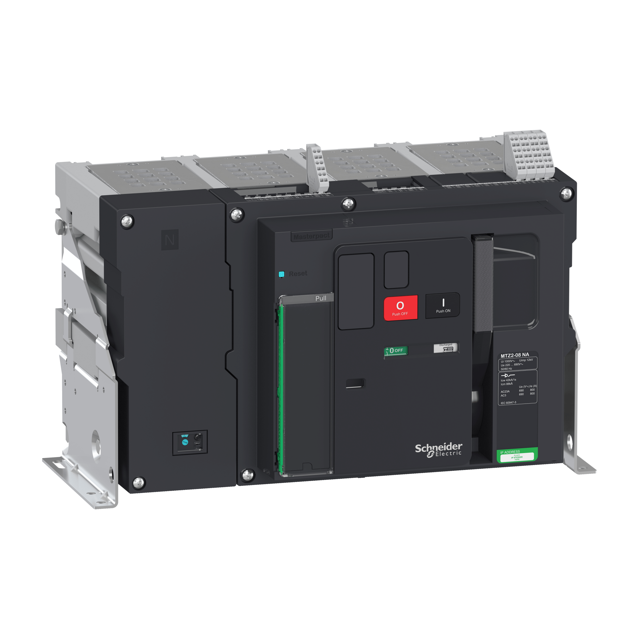 LV848011 - switch disconnector Masterpact MTZ2 08 NA, 800 A, 4 poles, fixed Schneider Electric