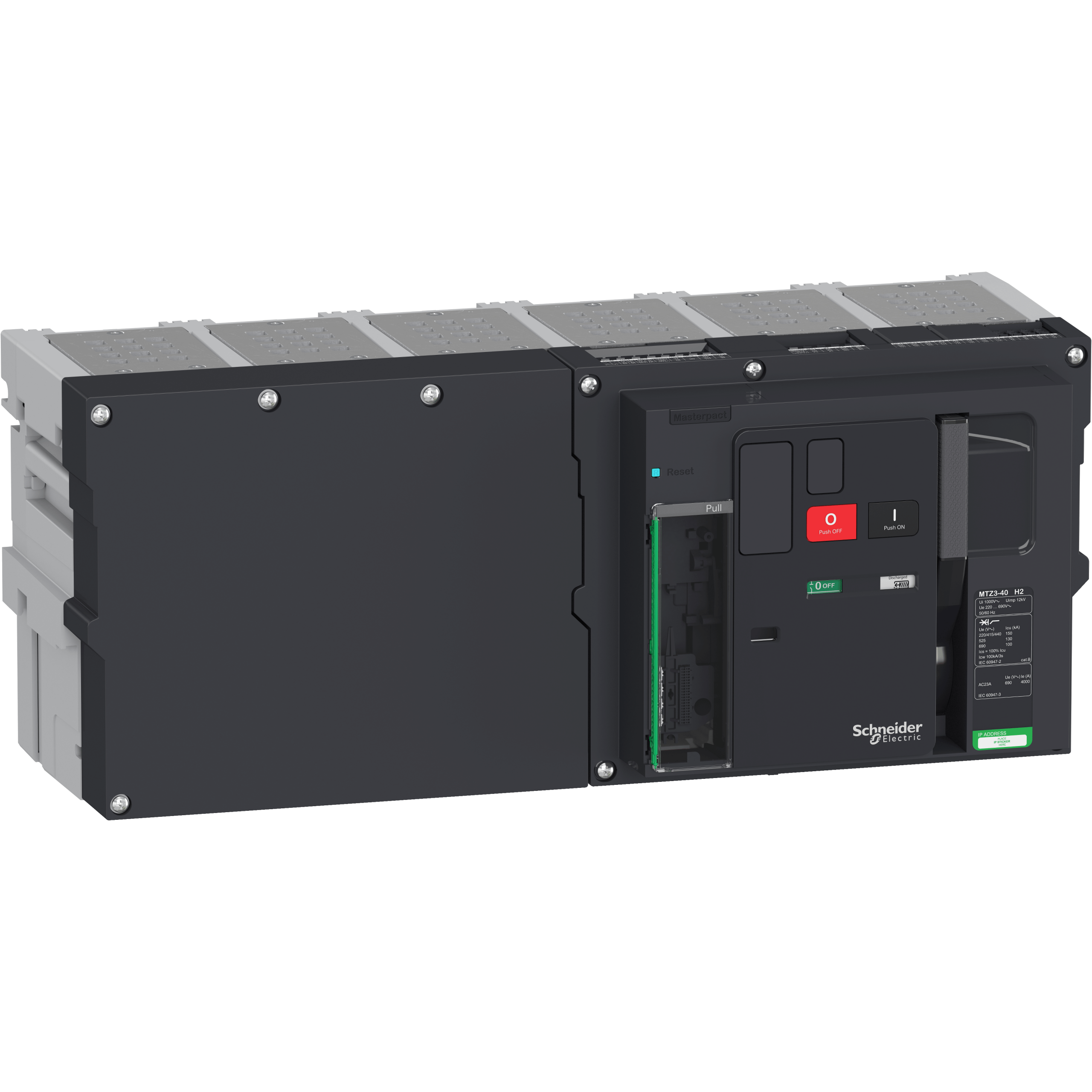 LV848337 - Circuit breaker Masterpact MTZ3 40H2, 4000 A, 3P drawout, without Micrologic Schneider Electric
