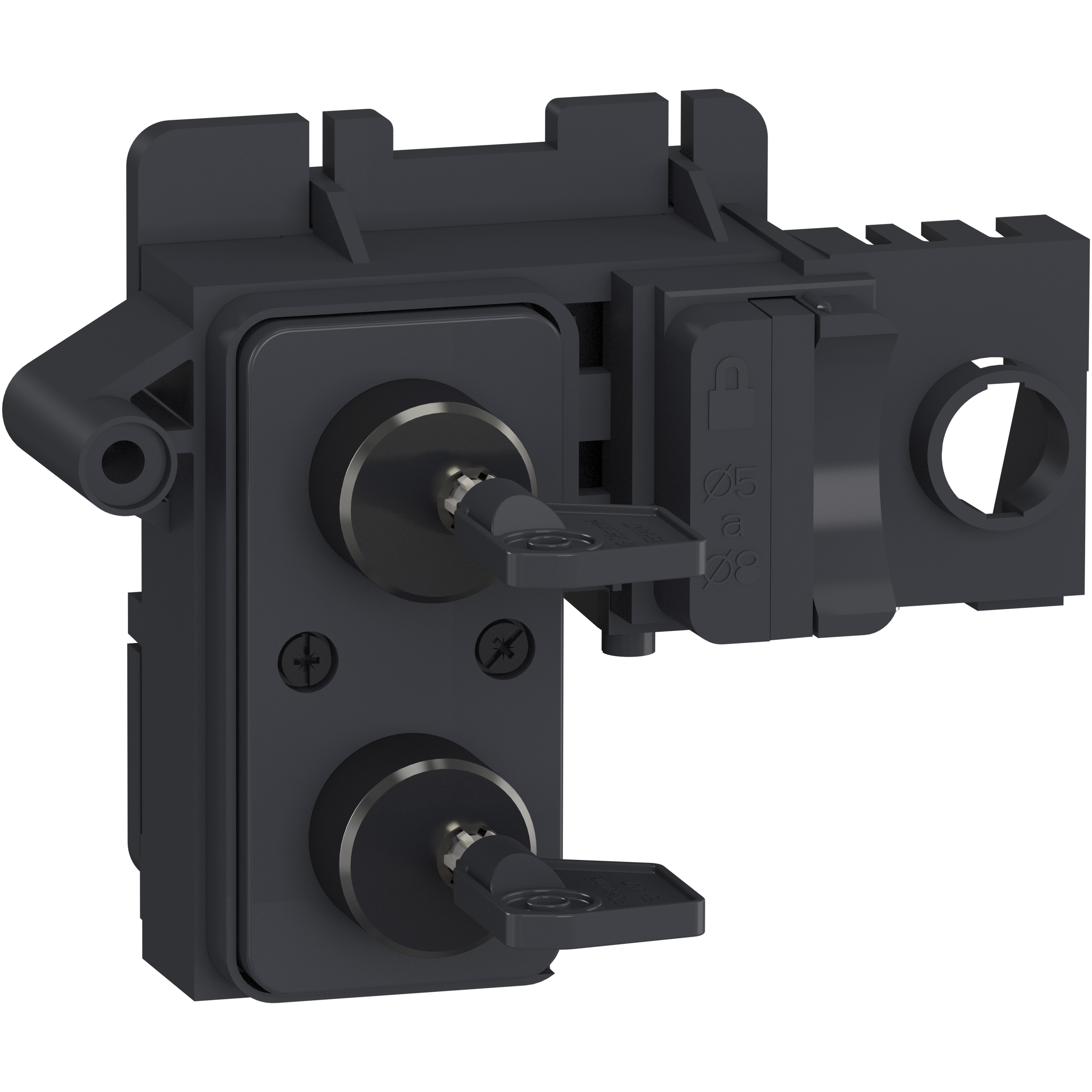 LV848546 - OFF-position locking - 2 identical Profalux keylocks + padlock - for MTZ2/MTZ3 Schneider Electric