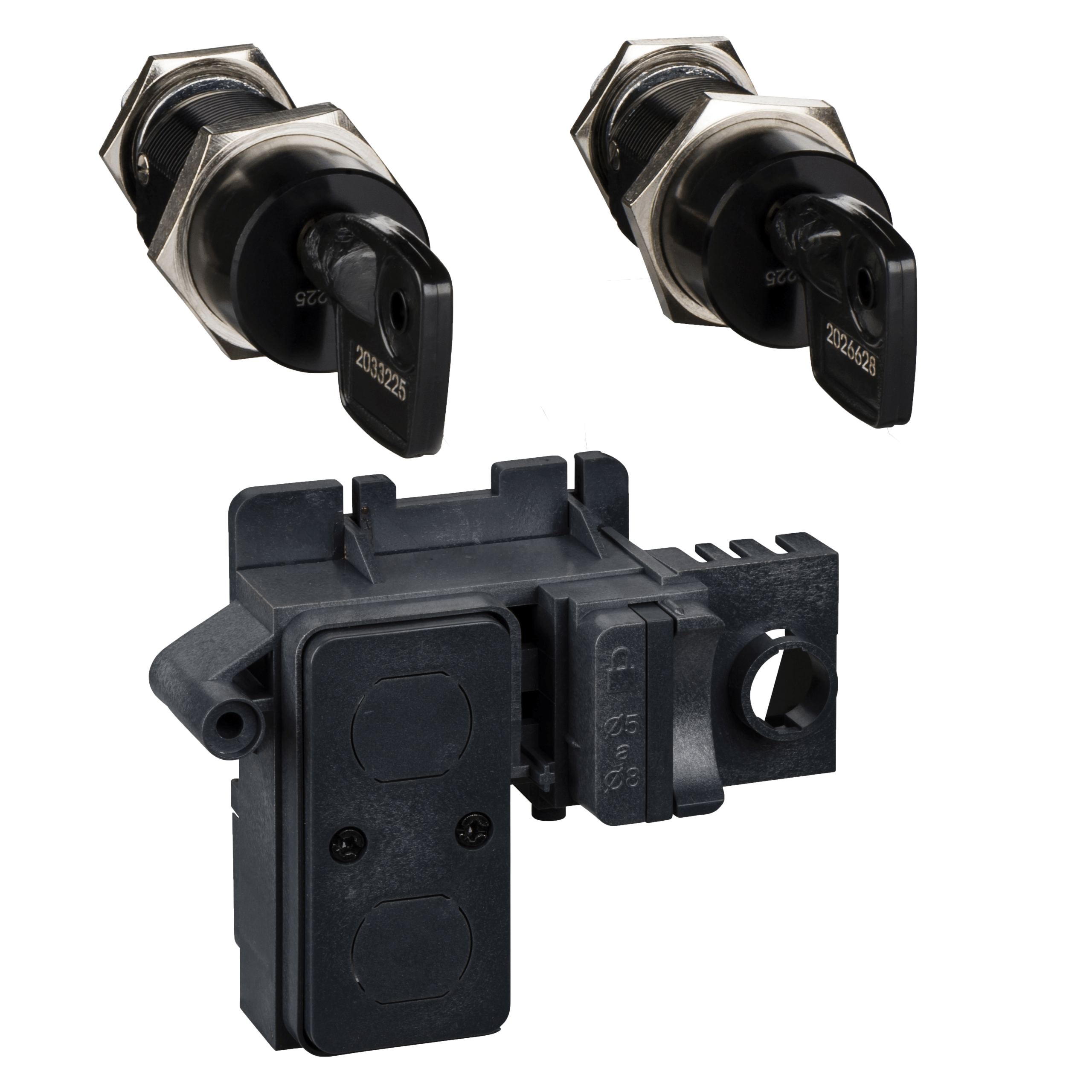 LV848547 - OFF-position locking - 2 different Profalux keylocks + padlock - for MTZ2/MTZ3 Schneider Electric