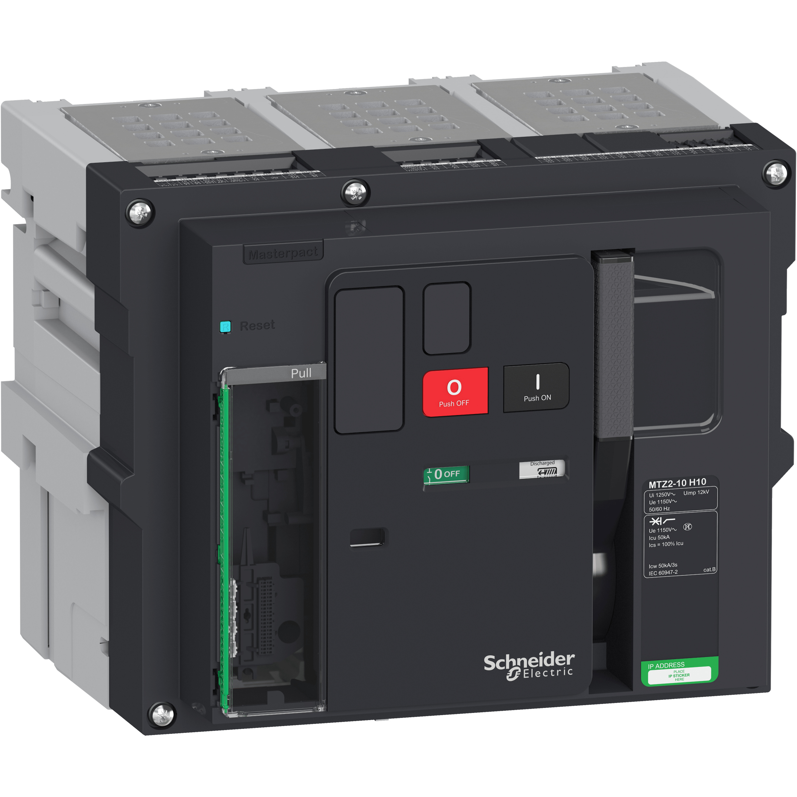 LV848726 - Circuit breaker frame MasterPact MTZ2 10H10, 1000 A, 1150 VAC, 3P, drawout, without MicroLogic control unit Schneider Electric