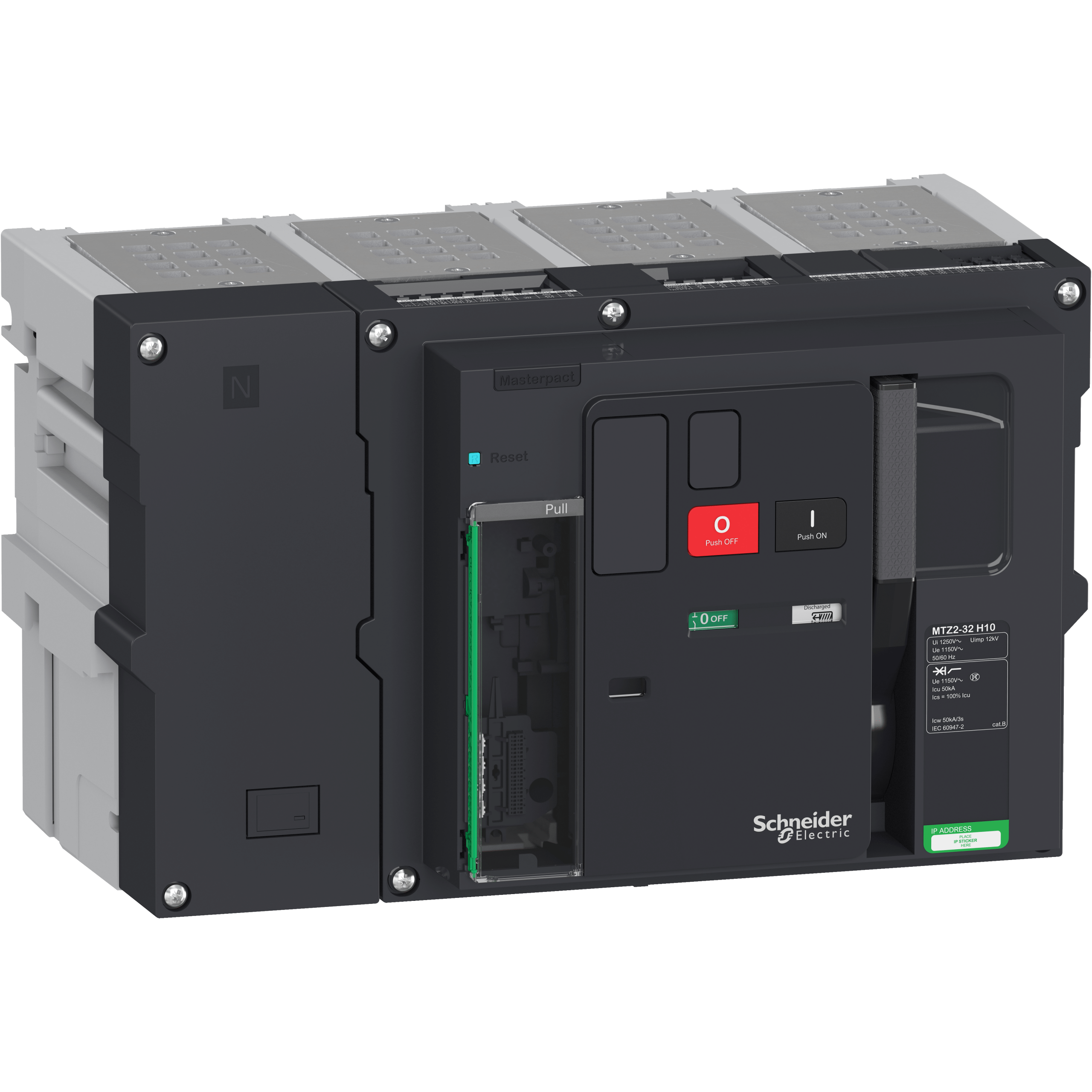 LV848741 - Circuit breaker frame MasterPact MTZ2 32H10, 3200 A, 1150 VAC, 4P, drawout, without MicroLogic control unit Schneider Electric