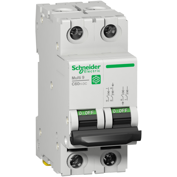 M9U21210 — M9U21210 - Multi9 - C60H-DC - MCB - 2P - 10 A - C Curve - 500 V DC - 10 kA Schneider Electric