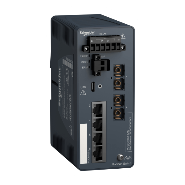 MCSESM063F2CU0 — MCSESM063F2CU0 - Modicon Managed Switch - 4 ports for copper + 2 ports for fiber optic multimode Schneider Electric