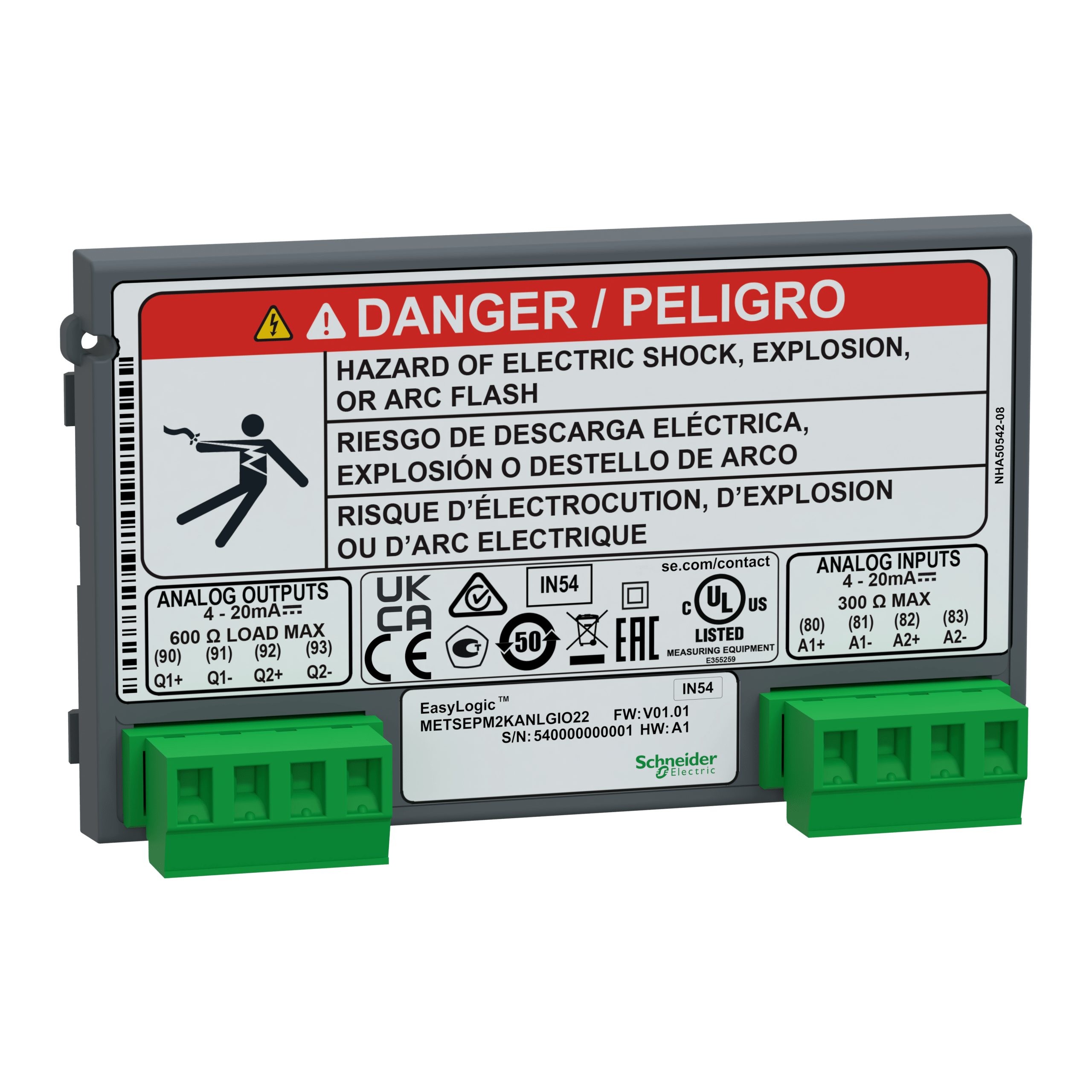METSEPM2KANLGIO22 - EasyLogic PM2X30 - I/O Module - Analogue - 2 inputs + 2 outputs Schneider Electric