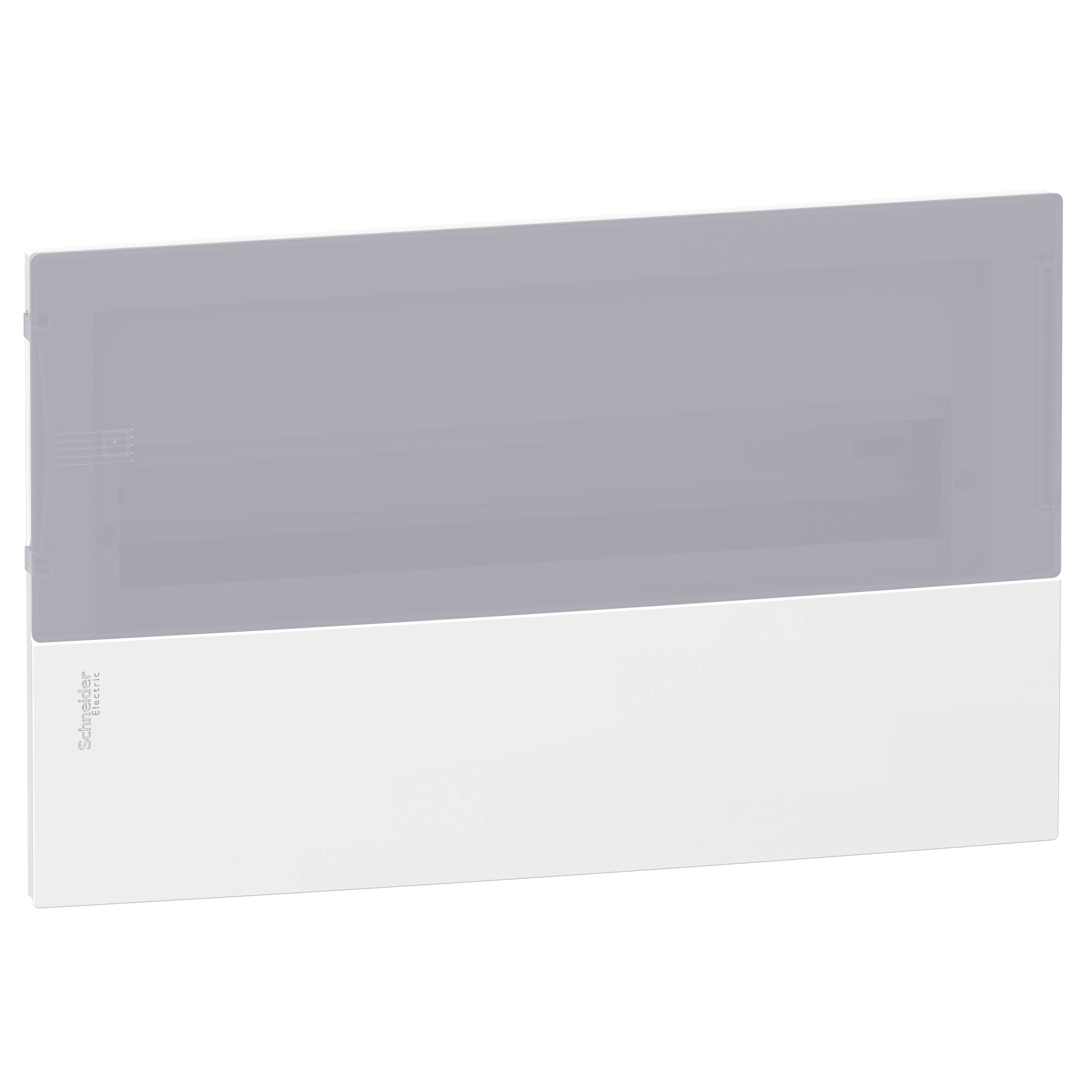 MIP22118T - Enclosure, Resi9 MP, flush mounting, 1 row of 18 modules, IP40, translucid door, 1 earth + 1 neutral terminal blocks Schneider Electric