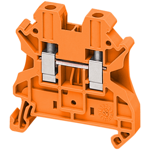 NSYTRV42AR - SCREW TERMINAL, FEED THROUGH, 2 POINTS, 4MM² , ORANGE Schneider Electric