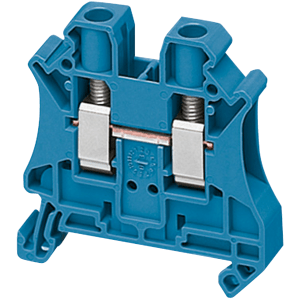 NSYTRV62BL - SCREW TERMINAL, FEED THROUGH, 2 POINTS, 6MM² , BLUE Schneider Electric