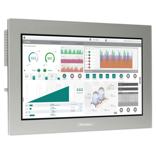 15"W touch panel display, 2COM, 2Ethernet, USB host&device, 24VDC Pro-face by Schneider Electric