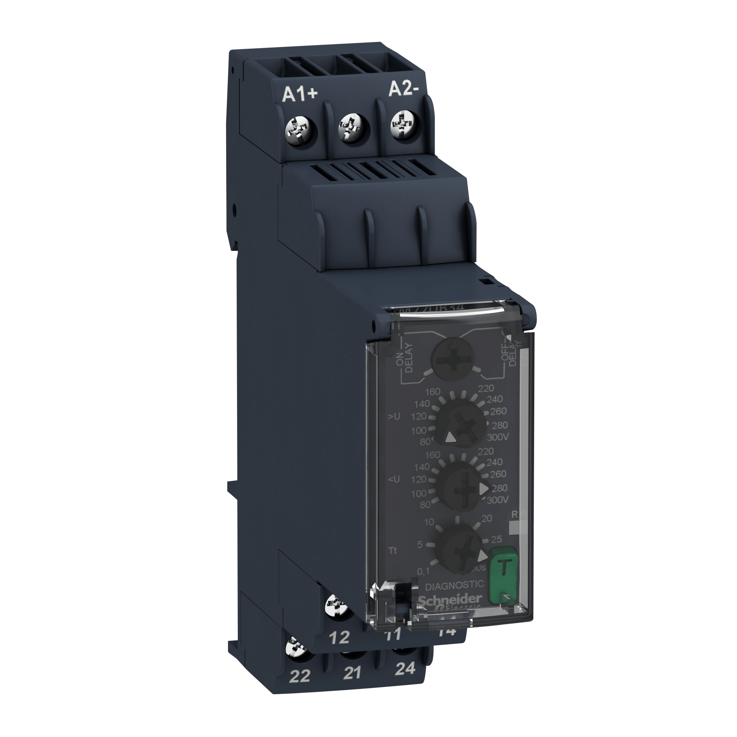 RM22UB34 - Harmony, Modular 1-phase voltage control relay, 8 A, 2 CO, 80…300 V AC/DC, 110…240 V AC/DC Schneider Electric