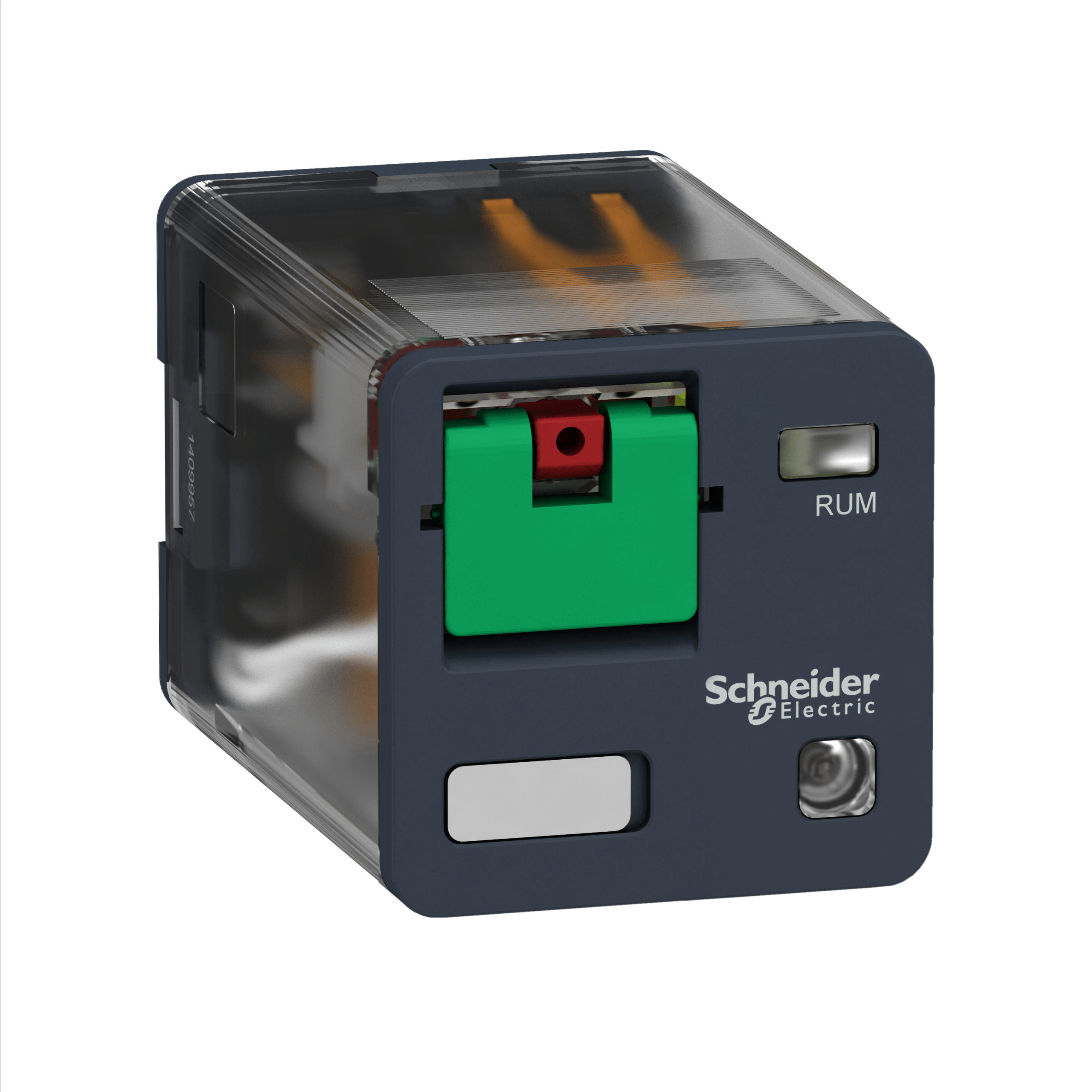 RUMC32F7 - Harmony, Universal plug-in relay, 10 A, 3 CO, with LED, with lockable test button, 120 V AC Schneider Electric