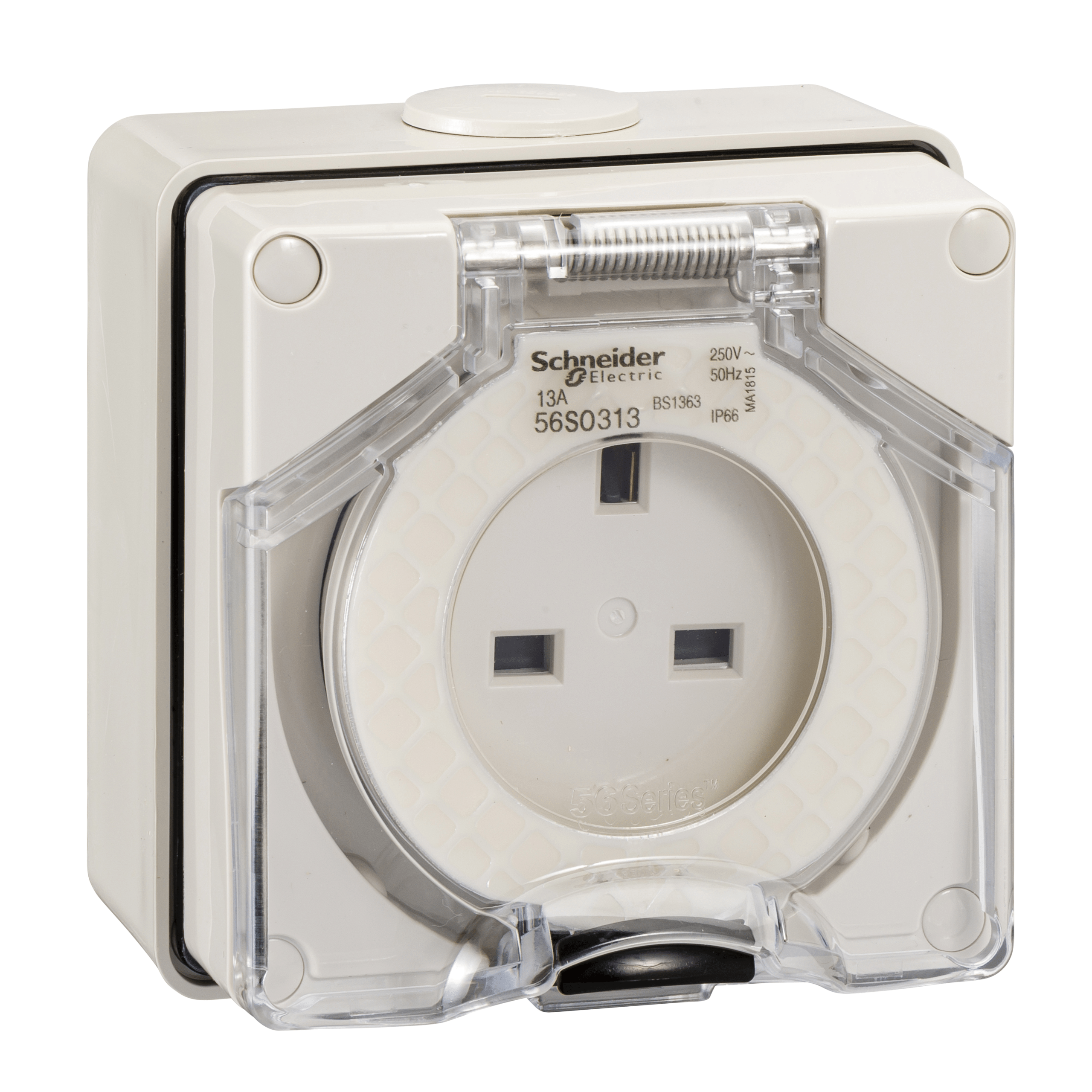 S56SO313GY - 13A 250V - triple phase 3 pole - flat pin - IP66 (grey) Schneider Electric