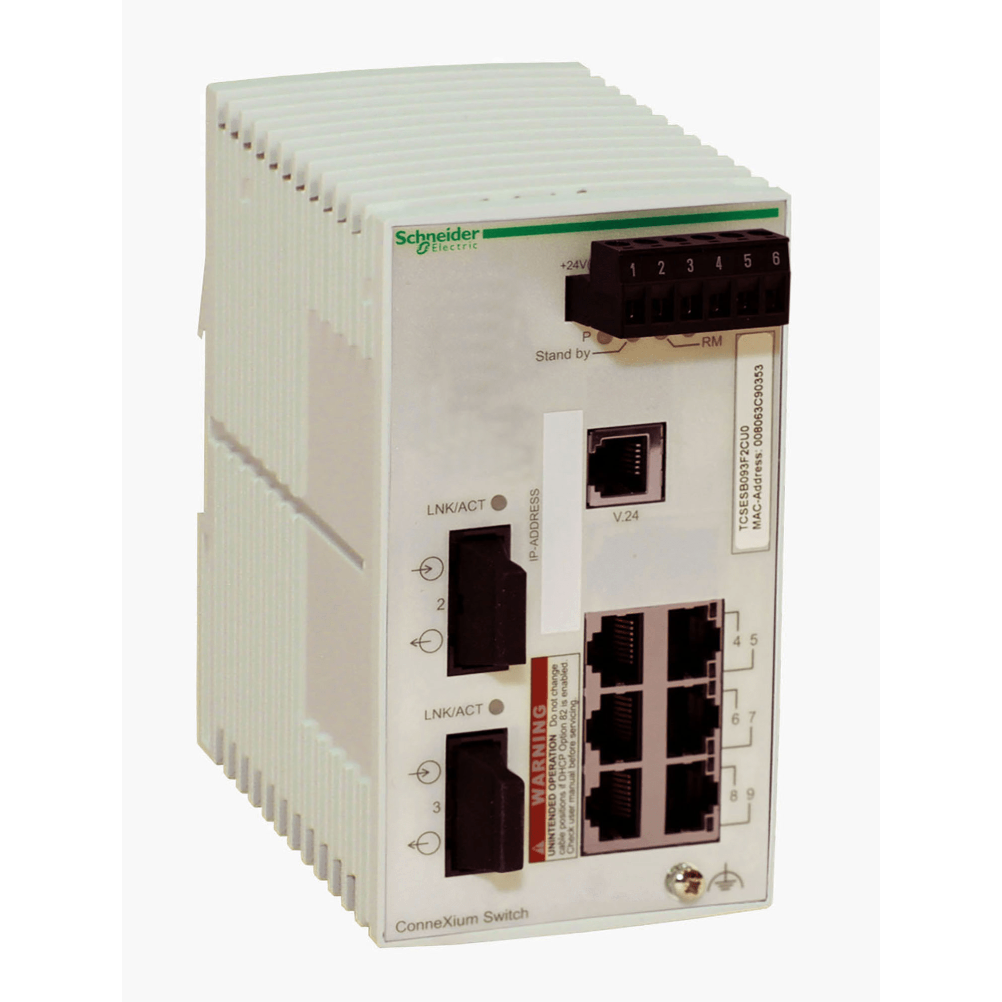 TCSESB083F2CU0 - ConneXium Basic Managed Switch - 6 ports for copper + 2 ports for fiber optic multimode Schneider Electric