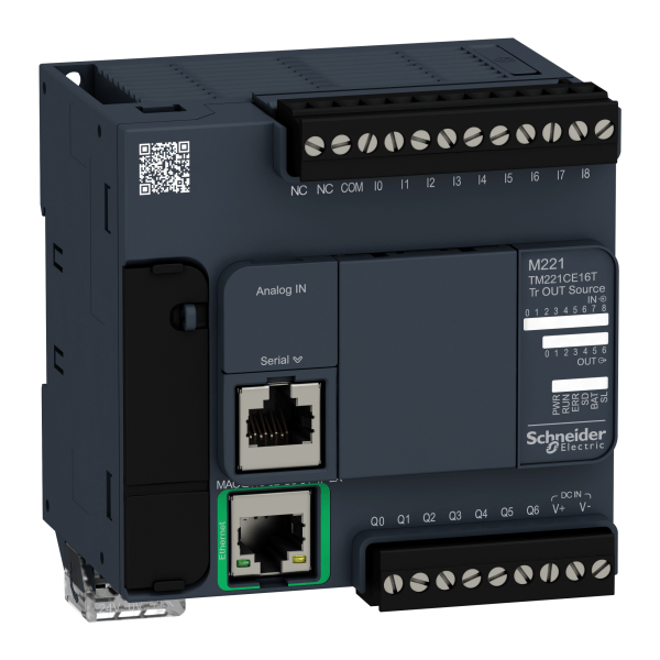 Logic controller, Modicon M221, 16 IO transistor PNP Ethernet
