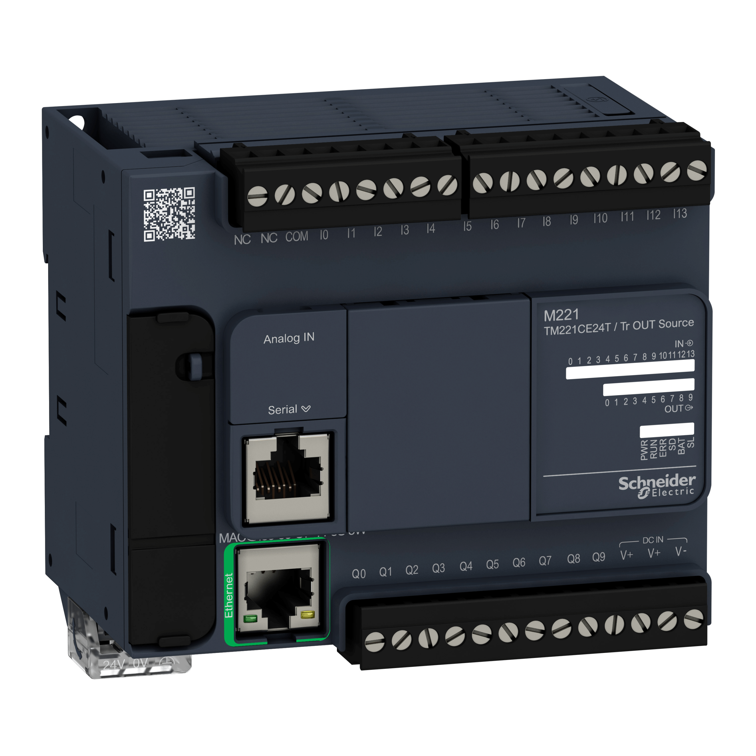 TM221CE24T - Logic controller, Modicon M221, 24 IO transistor PNP Ethernet Schneider Electric