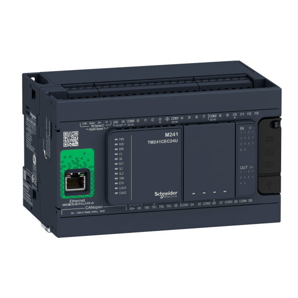 TM241CEC24R — TM241CEC24R - Logic controller, Modicon M241, 24 IO relay Ethernet CAN master Schneider Electric