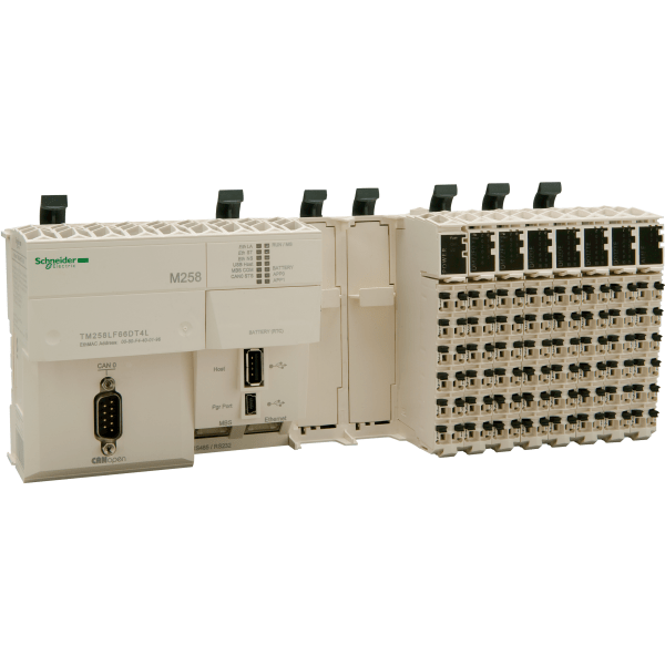 Logic controller, Modicon M258, compact base 66 + 4 I/O, 24 V DC Schneider Electric