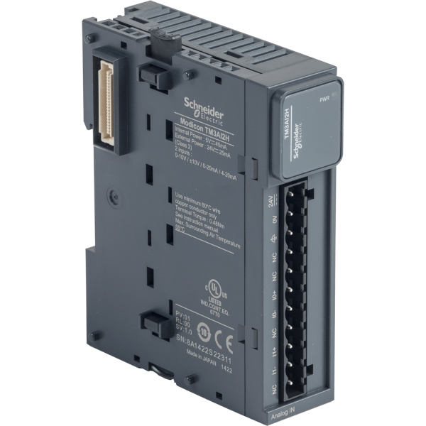 TM3AI2H — TM3AI2H - Analog input module, Modicon TM3, 2 inputs high resolution (screw) 24 VDC Schneider Electric