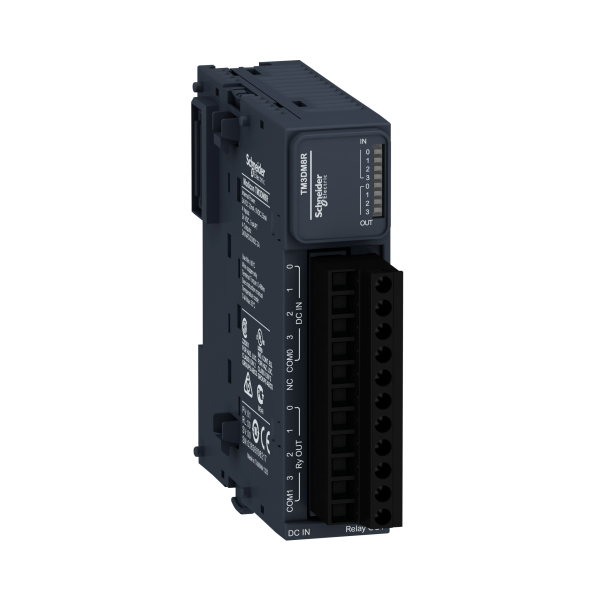 TM3DM8R — TM3DM8R - Discrete I/O module, Modicon TM3, 8 IO (4 inputs, 4 relay outputs, screw) 24 VDC Schneider Electric
