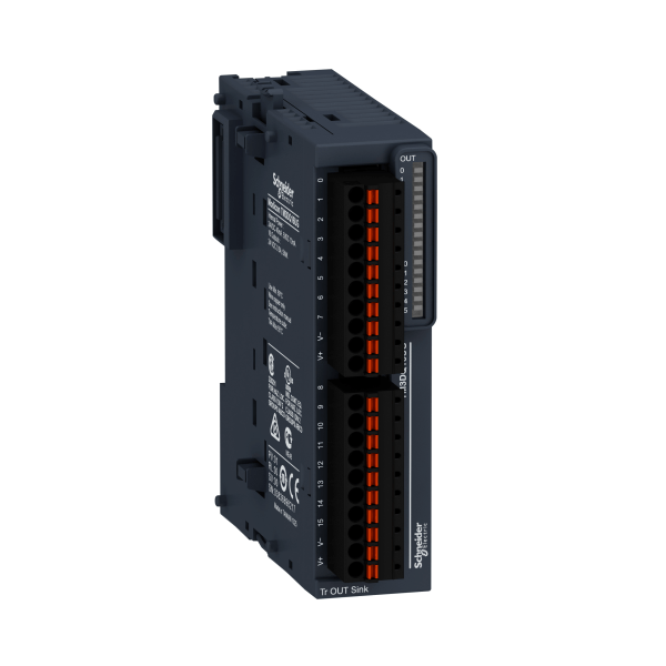 TM3DQ16UG — TM3DQ16UG - Discrete output module, Modicon TM3, 16 outputs transistor NPN (spring) Schneider Electric