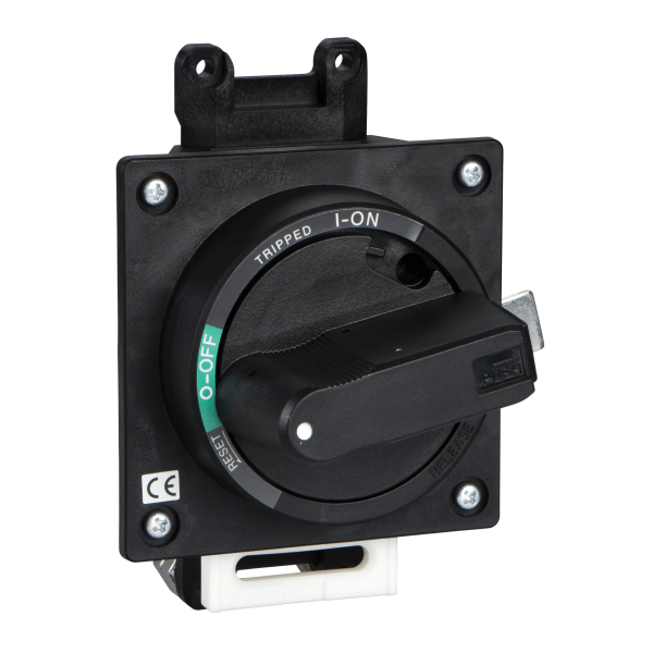 Rotary handle - for EZC250,EZCV250 - black handle black front plate - direct mtg Schneider Electric