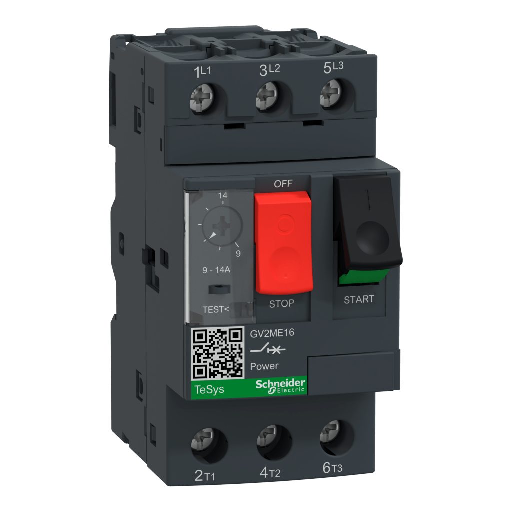 GV2ME16 - Motor circuit breaker, TeSys GV2, 3P, 9-14 A, thermal magnetic, screw clamp terminals Schneider Electric
