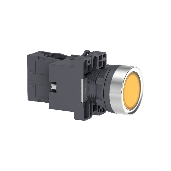 yellow flush complete illum push-button - Ø22 - flush - 24V AC/DC - 1NO Schneider Electric