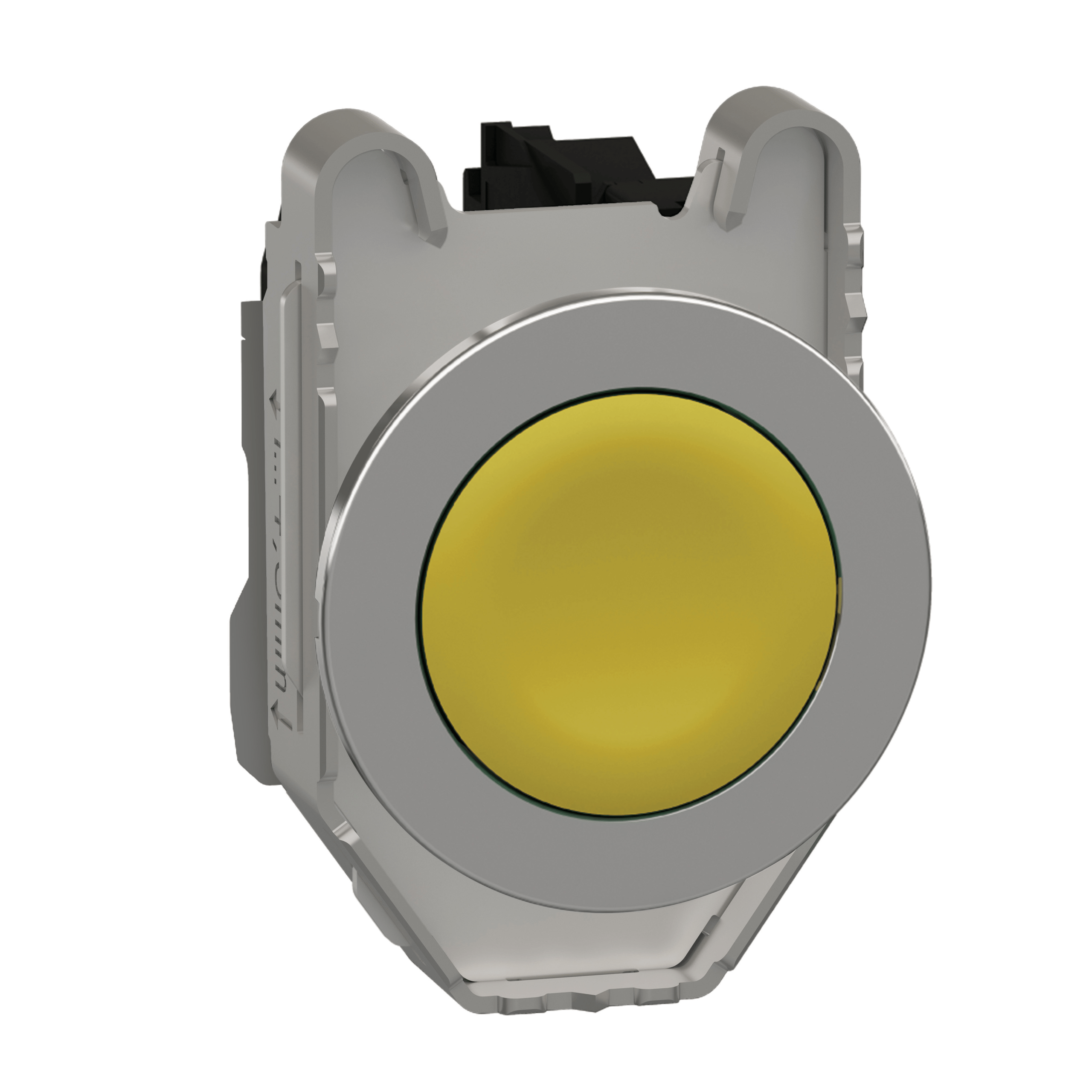 XB4FA51 - Harmony XB4, Push button flush mounted, metal, yellow, Ø30, spring return, unmarked, 1 NC Schneider Electric