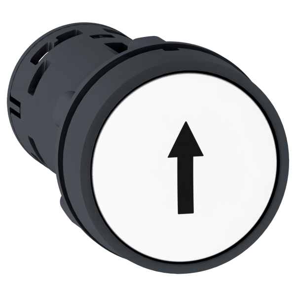XB7NA11341 — XB7NA11341 - Harmony XB7, Monolithic push button, plastic, white, Ø22, spring return, marked UP ARROW, 1 NO Schneider Electric
